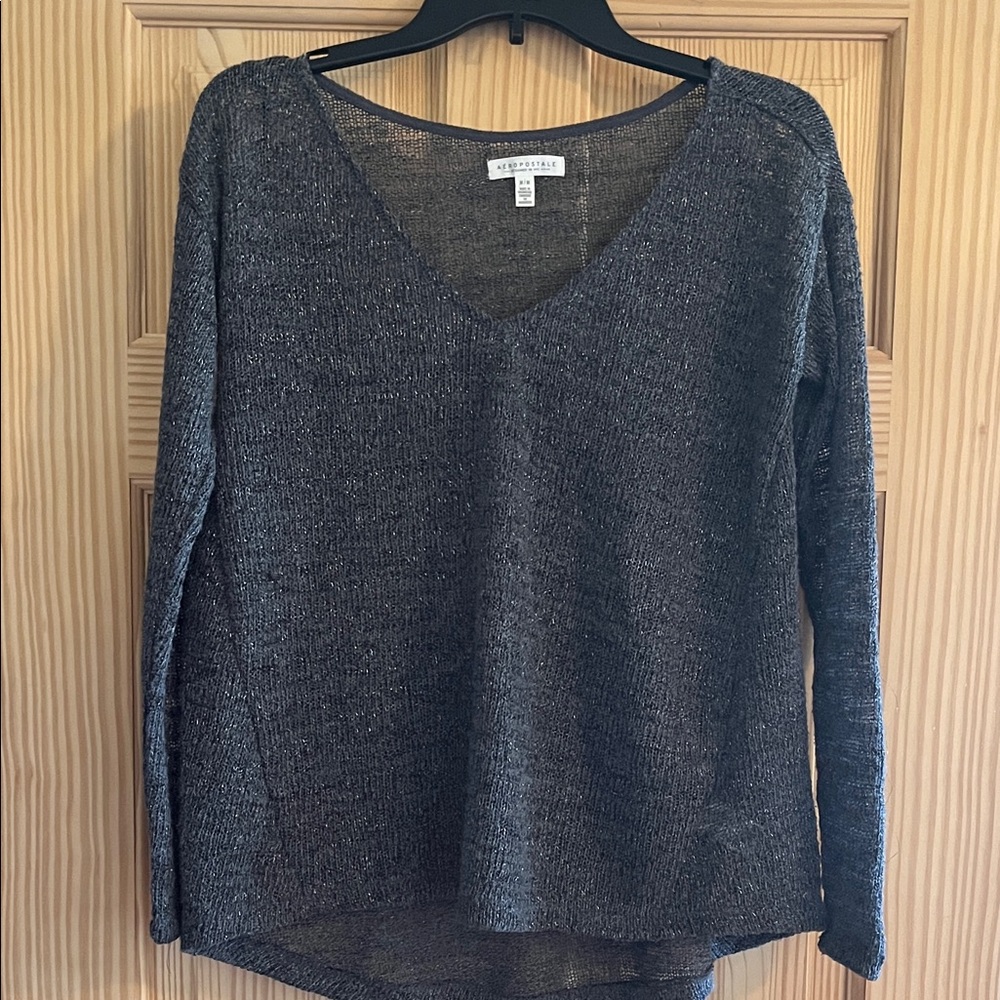 Aeropostale Dark‎ Gray V Neck Sweater Size Large